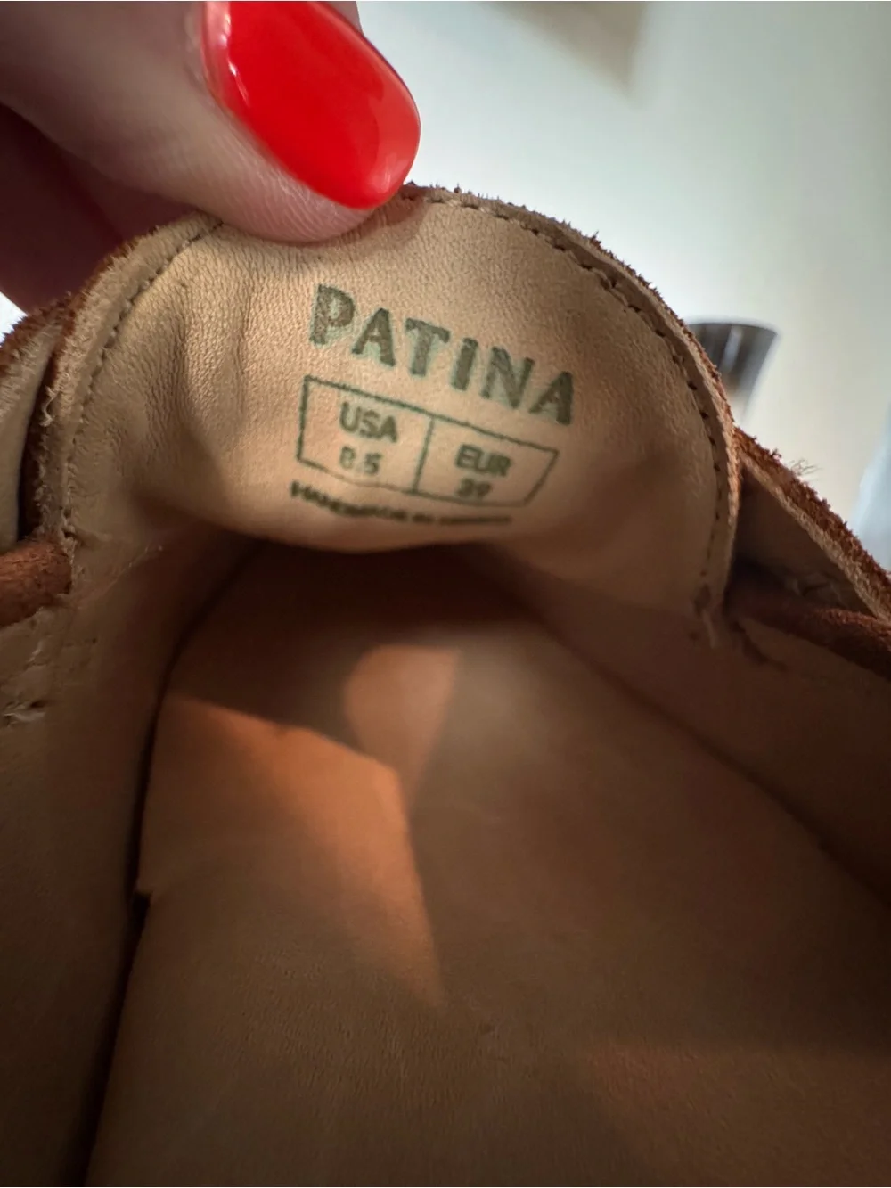 Patina Women's Boardwalk Suede Penny Loafers in Rust/Copper